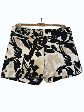 LOFT Black and Tan Print Riviera Shorts - Like New